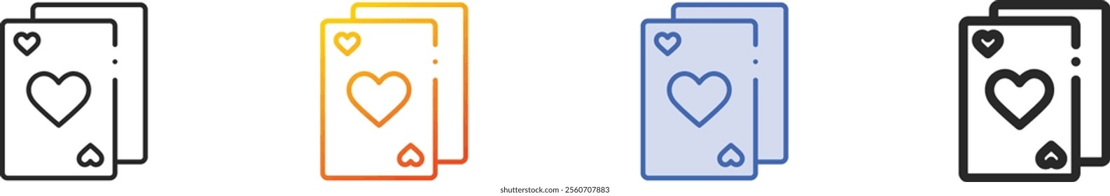 poker icon.Thin Linear, Gradient, Blue Stroke and bold Style Design Isolated On White Background