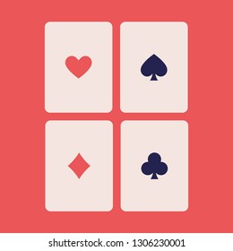Poker illustrations - Suit of playing cards. Vector illustration symbols isolated.
