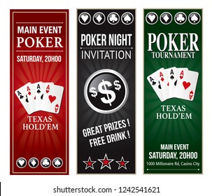 Poker Invitation Event Vertical Flyer Eps 10 Text Is Outline