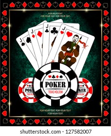 Poker Jacks. Vector background.