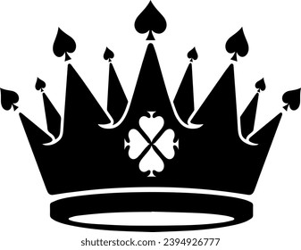  Poker King Logo. Royal crowns for playing cards. Objects isolated on white background