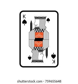 poker king of spades playing card