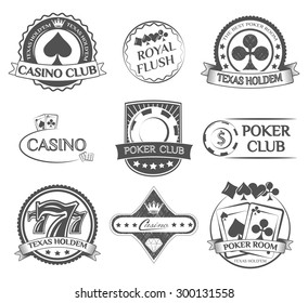 poker label and badges set