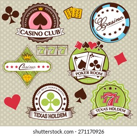 poker label and bages set