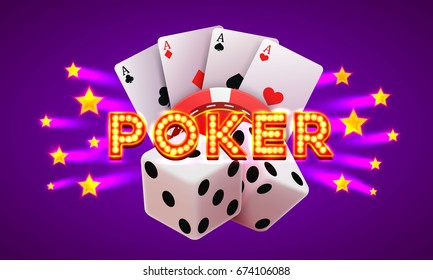 Poker Tournament Banner Background Chips Playing Stock Vector (Royalty ...