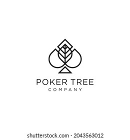 Poker Leaf Tree Natural, Simple Logo Design Inspiration
