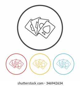 poker line icon