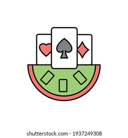 Poker сolor line icon. Pictogram for web page, mobile app, promo. UI UX GUI design element. Editable stroke.