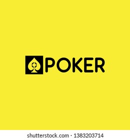 poker logo, by aiming at the type of card. vector, unique, elegant, modern.