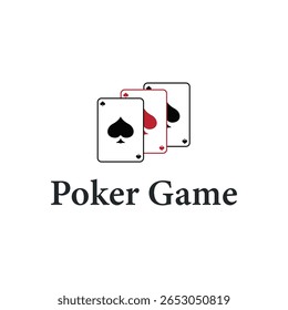 poker logo design a simple minimalist card game gambler game with card symbols as the design illustration template symbol