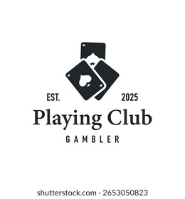 poker logo design a simple minimalist card game gambler game with card symbols as the design illustration template symbol