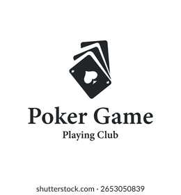 poker logo design a simple minimalist card game gambler game with card symbols as the design illustration template symbol