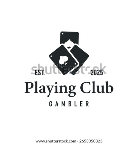 poker logo design a simple minimalist card game gambler game with card symbols as the design illustration template symbol