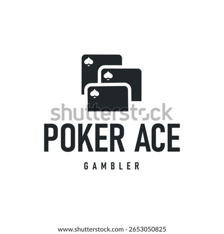 poker logo design a simple minimalist card game gambler game with card symbols as the design illustration template symbol