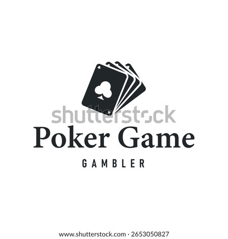 poker logo design a simple minimalist card game gambler game with card symbols as the design illustration template symbol