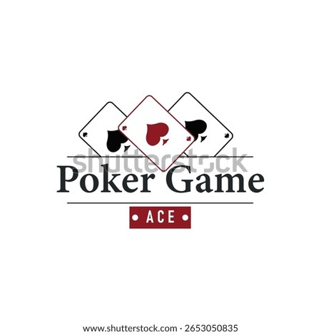 poker logo design a simple minimalist card game gambler game with card symbols as the design illustration template symbol
