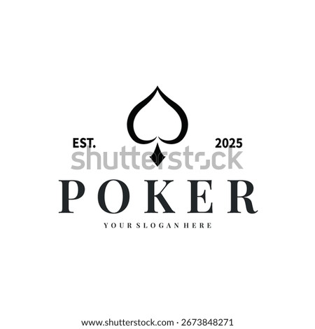 poker logo design a simple minimalist card game gambler game with card symbols as the design illustration template symbol