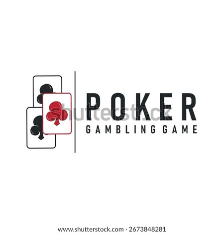 poker logo design a simple minimalist card game gambler game with card symbols as the design illustration template symbol