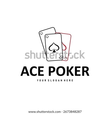 poker logo design a simple minimalist card game gambler game with card symbols as the design illustration template symbol