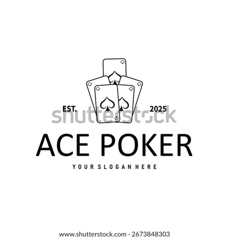 poker logo design a simple minimalist card game gambler game with card symbols as the design illustration template symbol
