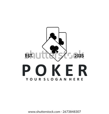 poker logo design a simple minimalist card game gambler game with card symbols as the design illustration template symbol
