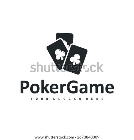 poker logo design a simple minimalist card game gambler game with card symbols as the design illustration template symbol