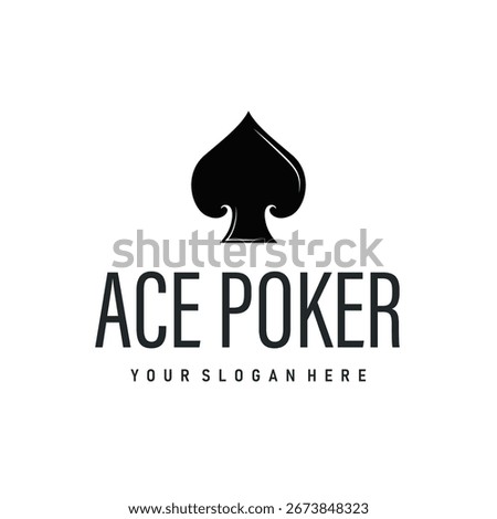 poker logo design a simple minimalist card game gambler game with card symbols as the design illustration template symbol
