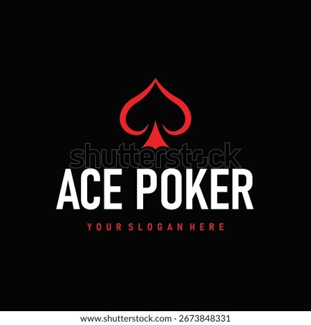 poker logo design a simple minimalist card game gambler game with card symbols as the design illustration template symbol