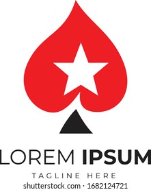 Poker Logo Design with Star Vector  Template