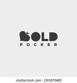 poker logo design template typography vector illustration icon element