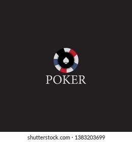 poker logo, with different color chips. vector, unique, elegant, modern.