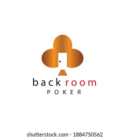 Poker logo door design vector illustration
