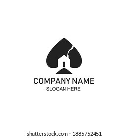 Poker logo home design vector illustration