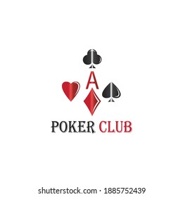 poker logo illustration color initial A design vector