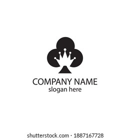 Poker logo illustration crown abstract vector design template