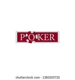 poker logo, with red accents and chips in the letter O. vector, unique, elegant, modern.
