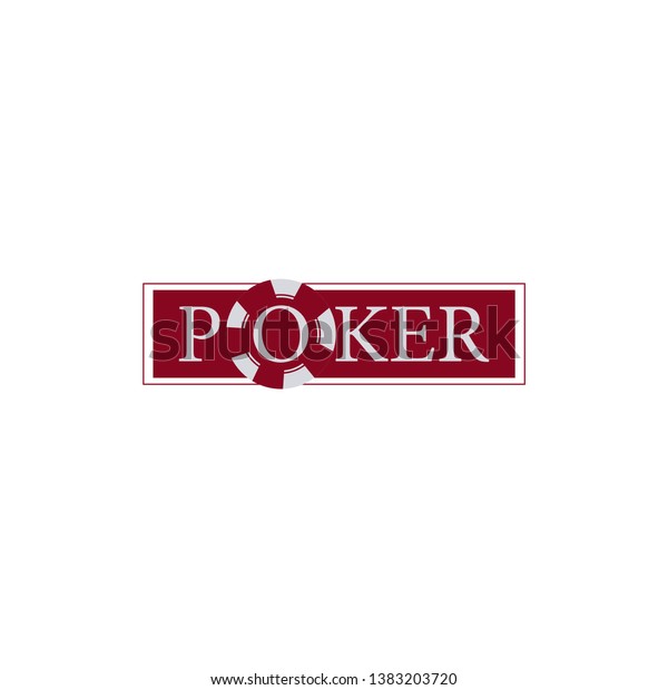 Poker Logo Red Accents Chips Letter Stock Vector Royalty Free