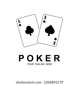 Poker Logo, Vektorgrafik-Design. Logo für Glücksspiele, Casinos, Turniere und Clubs