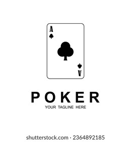 Diseño de iconos vectoriales con logotipo de póquer. Logotipo para juegos de azar, casinos, torneos y clubes