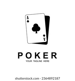 Poker logo vector icon illustration design. Logo for gambling games, casinos, tournaments and clubs