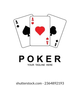 Poker logo vector icon illustration design. Logo for gambling games, casinos, tournaments and clubs