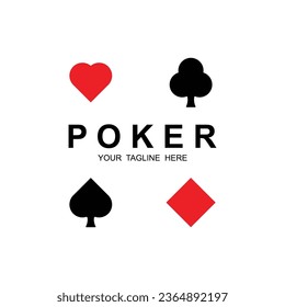 Poker logo vector icon illustration design. Logo for gambling games, casinos, tournaments and clubs