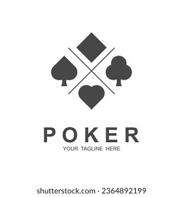 Poker logo vector icon illustration design. Logo for gambling games, casinos, tournaments and clubs