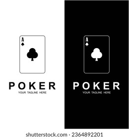 Poker logo vector icon illustration design. Logo for gambling games, casinos, tournaments and clubs