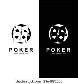 Poker logo vector icon illustration design. Logo for gambling games, casinos, tournaments and clubs