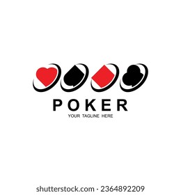 Poker logo vector icon illustration design. Logo for gambling games, casinos, tournaments and clubs