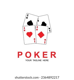 Poker logo vector icon illustration design. Logo for gambling games, casinos, tournaments and clubs