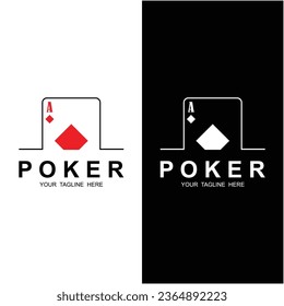 Poker logo vector icon illustration design. Logo for gambling games, casinos, tournaments and clubs
