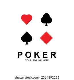 Poker logo vector icon illustration design. Logo for gambling games, casinos, tournaments and clubs