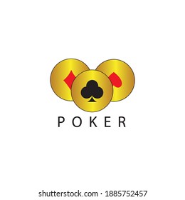 poker logo vector illustration circle color design